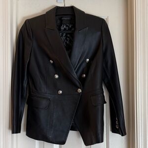 White House Black Market leather blazer